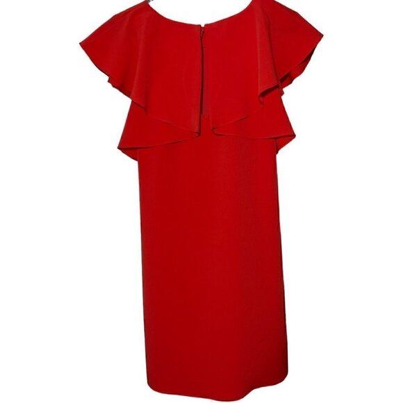 Women's NWOT Madison Red Sheath Dress Fully Lined with Flutter Sleeves Size XS - Picture 2 of 7